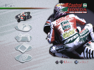 Castrol Honda Superbike Racing title screen for Playstation